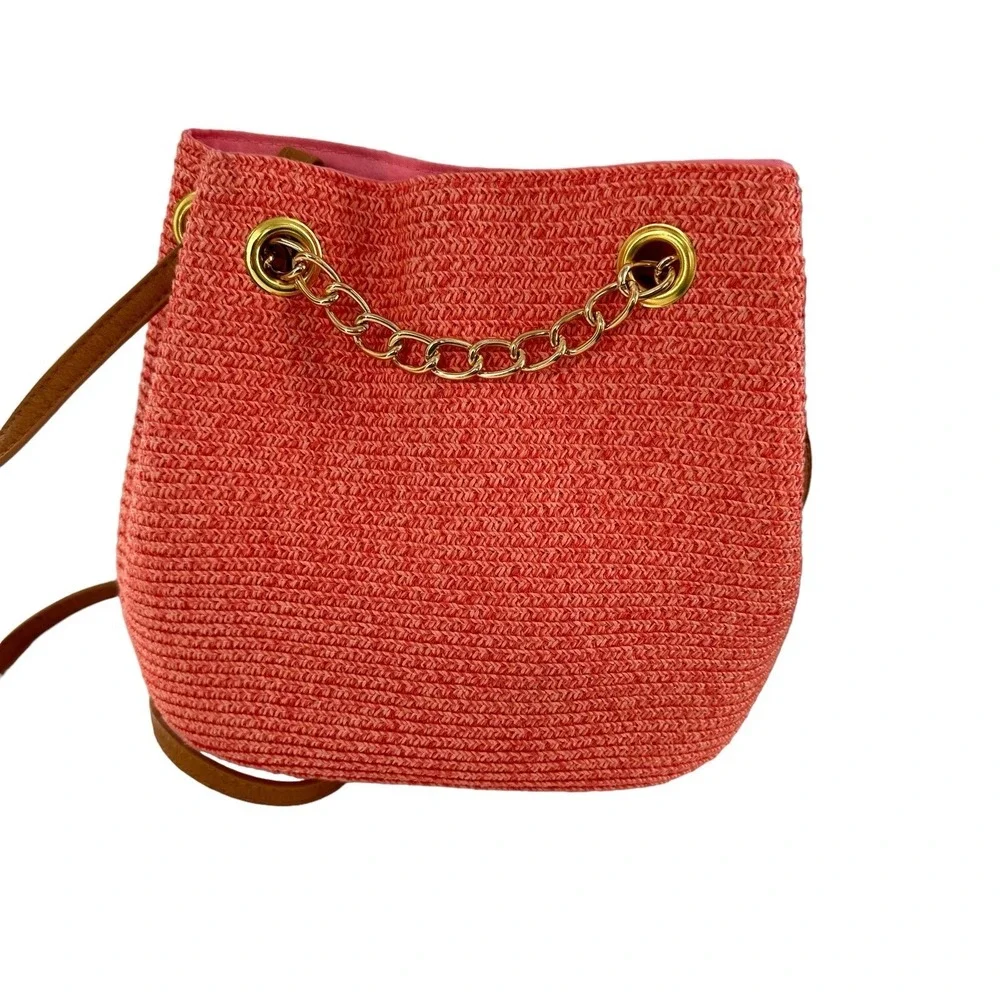 Magid paper straw bag Purse Shoulder Hobo‎ MCM Beach Coastal Nautical Boho